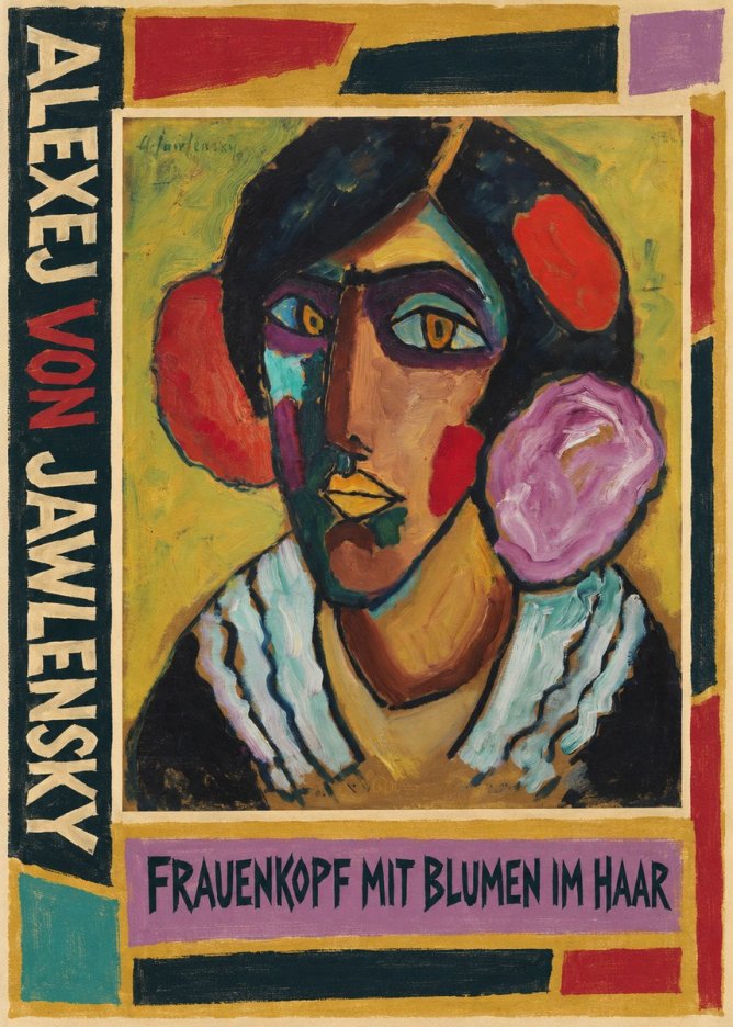 Alexej von Jawlensky Frauenkopf Mit Blumen Im Haar No2 - Póster