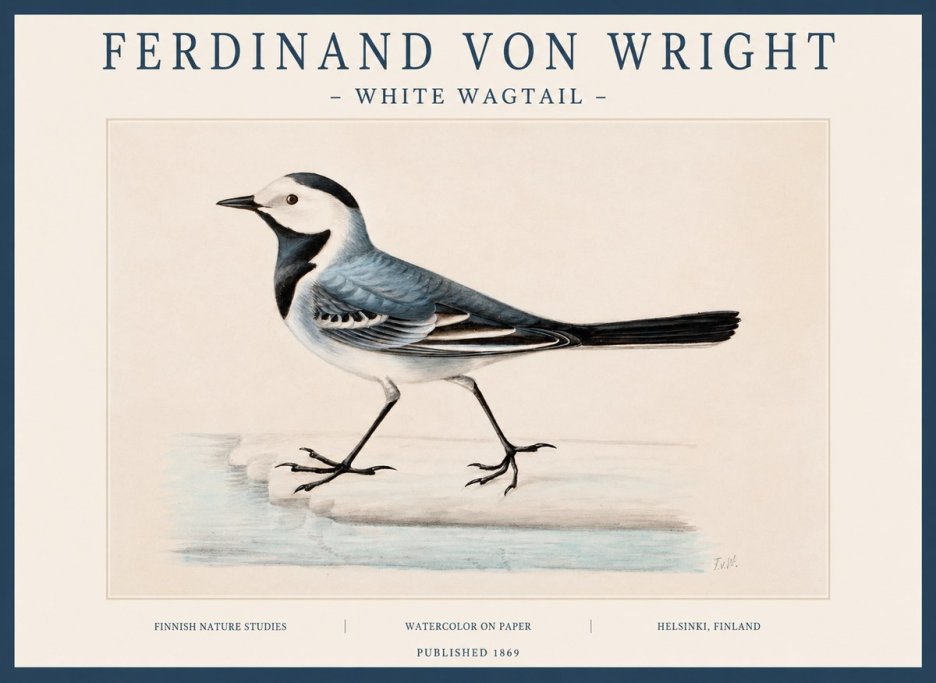 Ferdinand von Wright White Wagtail No1 - Póster