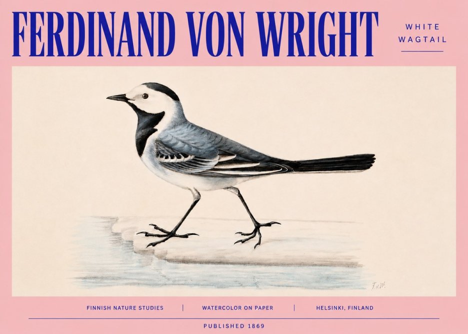Ferdinand von Wright White Wagtail No4 - Póster