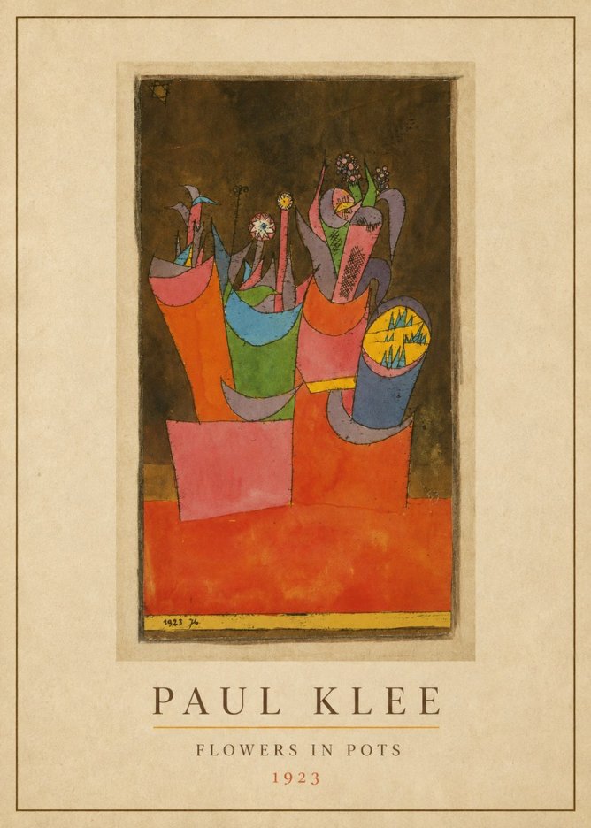 Paul Klee Flowers in Pots No4 - Póster