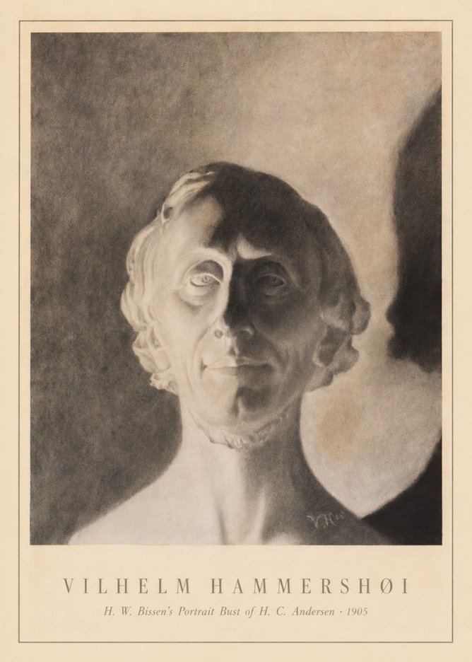 Vilhelm Hammershøi H. W. Bissen's Portrait Bust of H. C. Andersen No1 - Póster