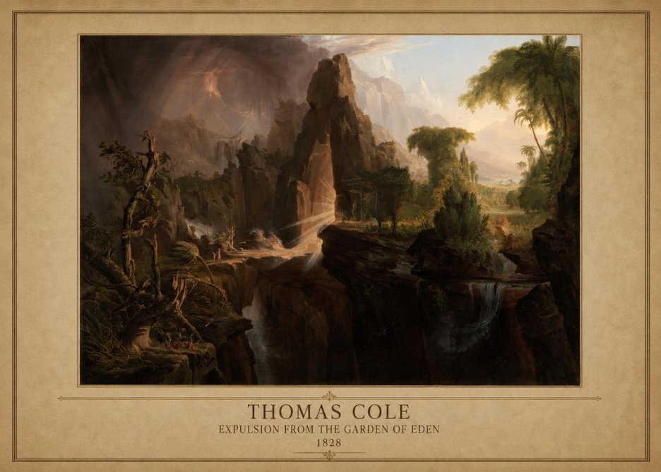 Thomas Cole Expulsion from the Garden of Eden II No1 - Póster