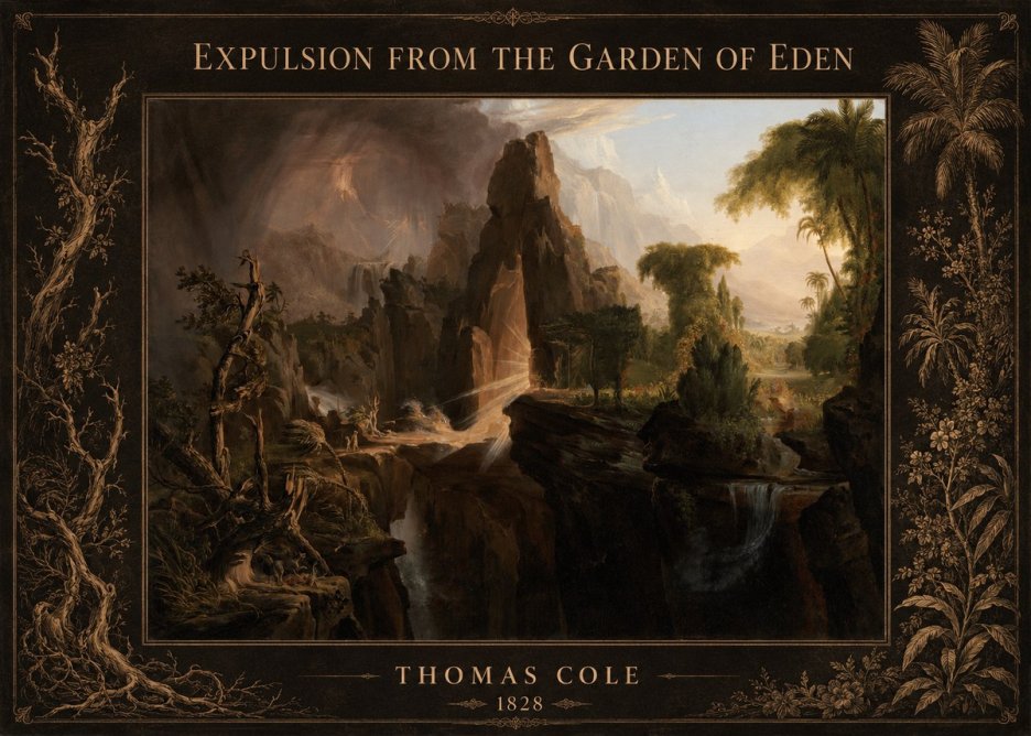 Thomas Cole Expulsion from the Garden of Eden II No6 - Póster