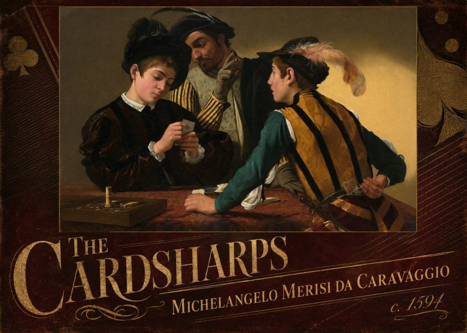 Michelangelo Merisi da Caravaggio The Cardsharps III No4 - Póster