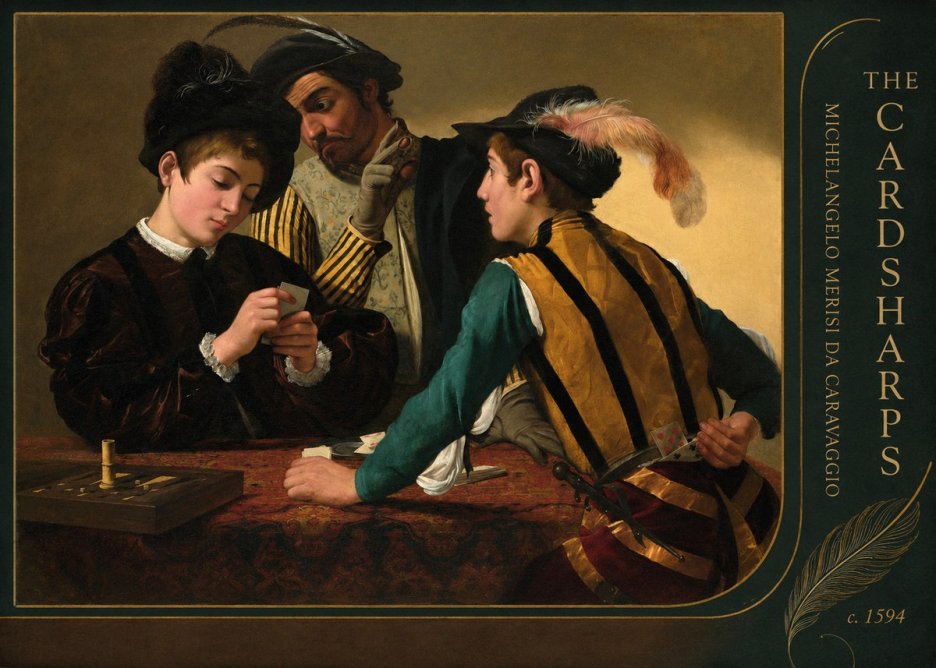 Michelangelo Merisi da Caravaggio The Cardsharps III No5 - Póster