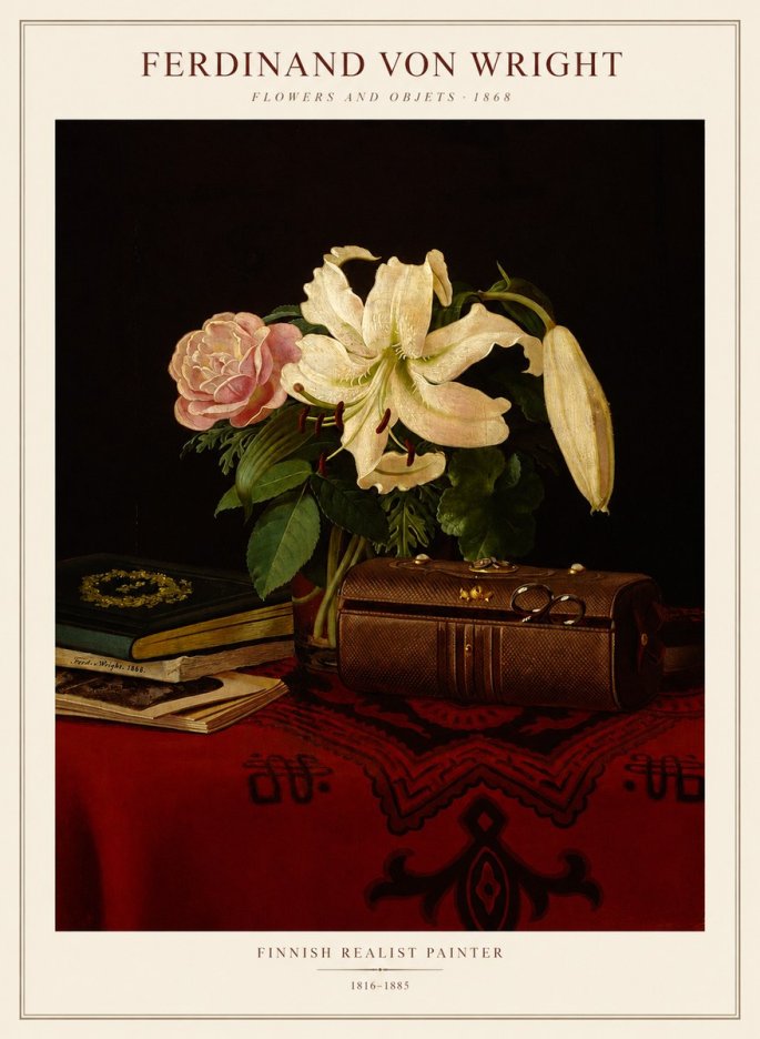 Ferdinand von Wright Flowers and Objets No1 - Póster