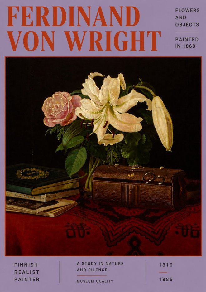 Ferdinand von Wright Flowers and Objets No6 - Póster