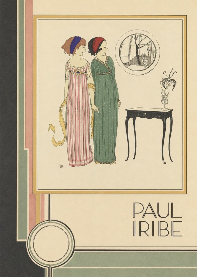 Paul Iribe Two Women in Elegant Dresses No2 - Póster