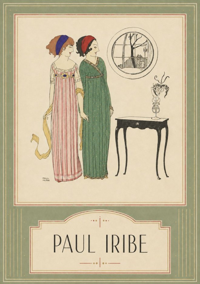 Paul Iribe Two Women in Elegant Dresses No6 - Póster