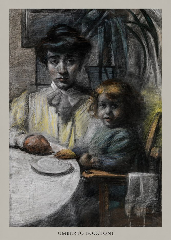 Umberto Boccioni Mother and Sister No6 - Póster