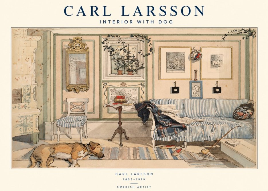 Carl Larsson Interior with Dog No1 - Póster