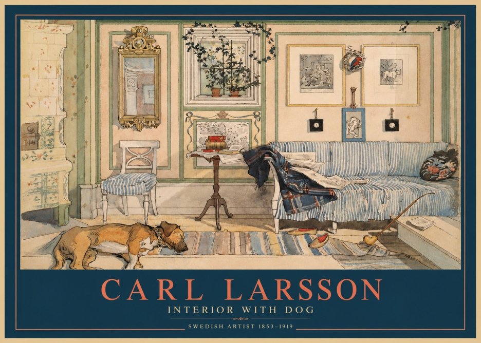 Carl Larsson Interior with Dog No2 - Póster