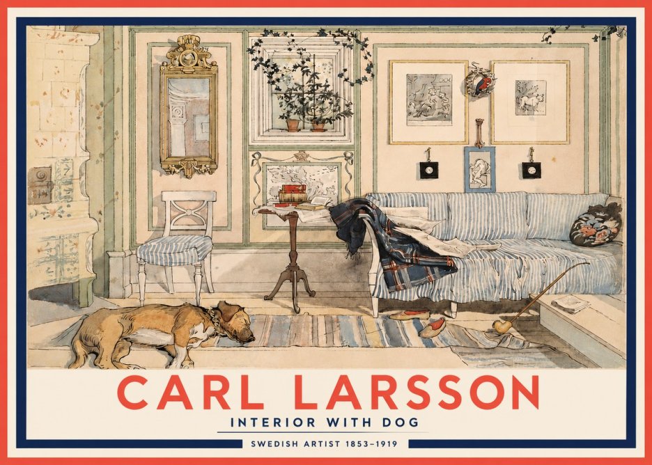 Carl Larsson Interior with Dog No3 - Póster