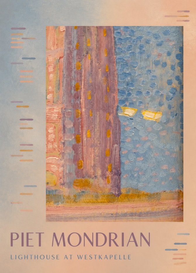 Piet Mondrian Lighthouse at Westkapelle No3 - Póster