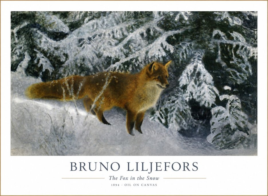 Bruno Liljefors The Fox in the Snow No1 - Póster