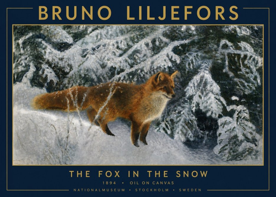 Bruno Liljefors The Fox in the Snow No5 - Póster