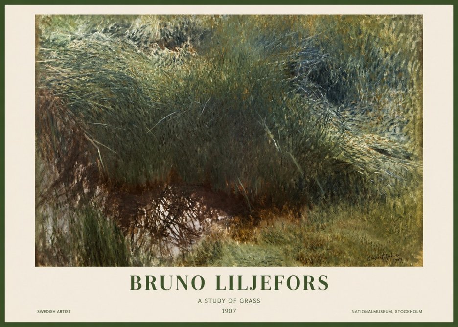 Bruno Liljefors A Study of Grass No1 - Póster
