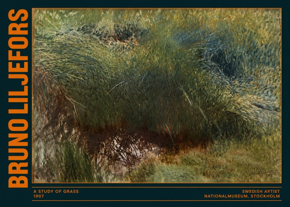Bruno Liljefors A Study of Grass No2 - Póster