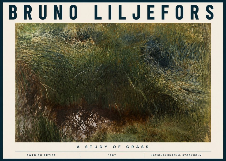 Bruno Liljefors A Study of Grass No4 - Póster