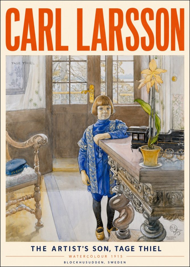 Carl Larsson The Artist's Son, Tage Thiel No3 - Póster