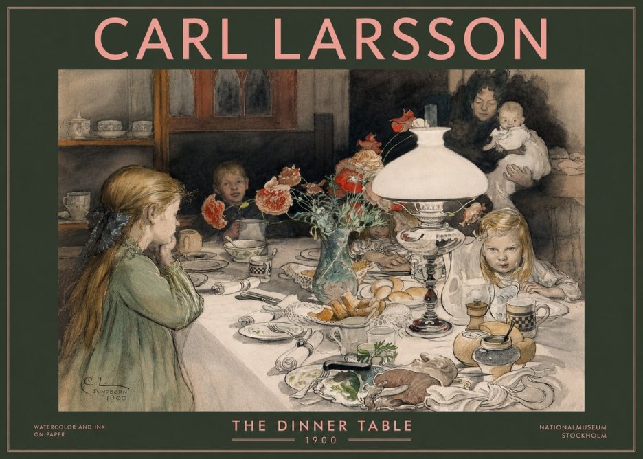 Carl Larsson The Dinner Table No3 - Póster