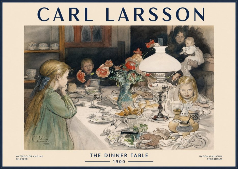 Carl Larsson The Dinner Table No4 - Póster