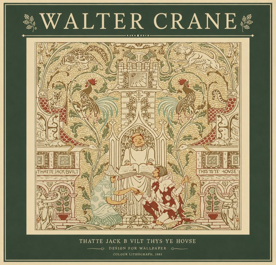 Walter Crane Design for "Thatte Jack B Vilt Thys Ye Hovse" No2 - Póster