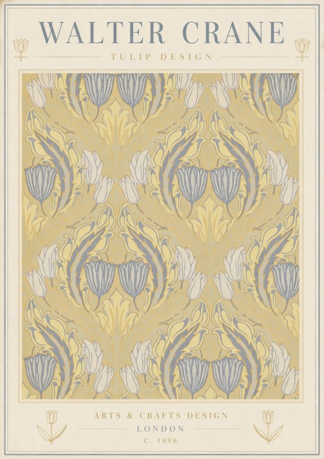 Walter Crane Tulip Design I No3 - Póster