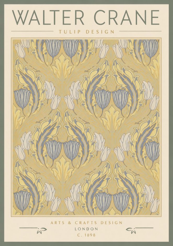 Walter Crane Tulip Design I No4 - Póster