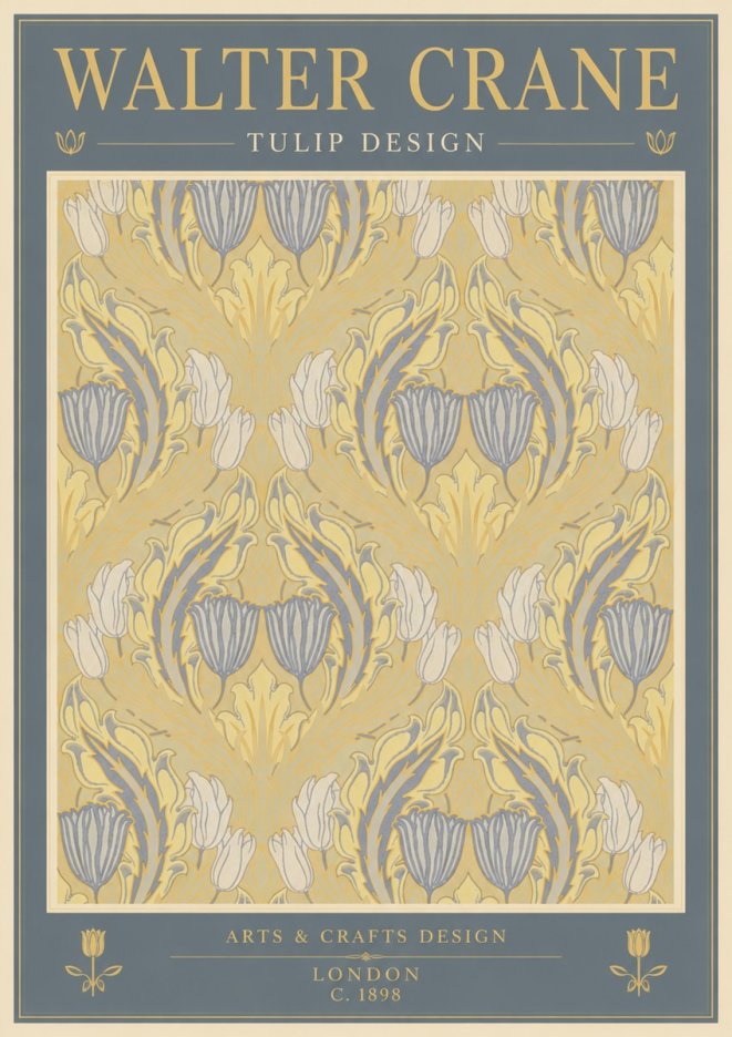Walter Crane Tulip Design I No5 - Póster