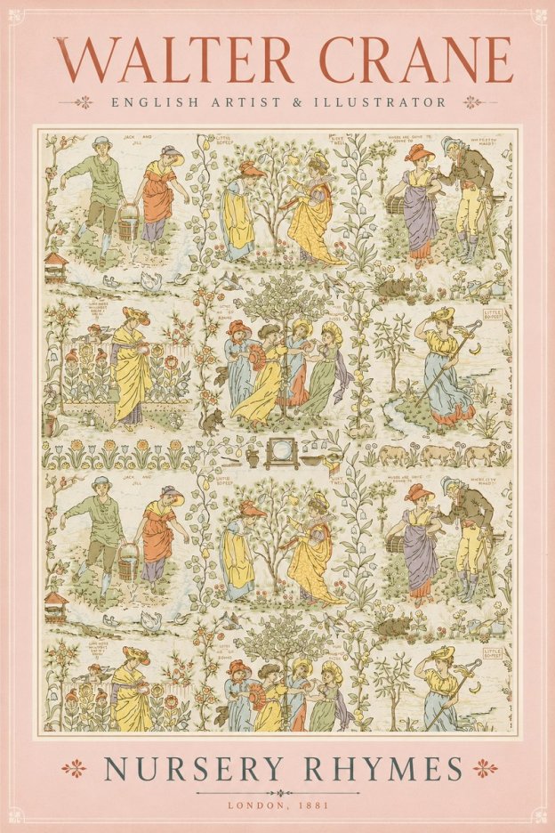 Walter Crane Nursery Rhymes No2 - Póster