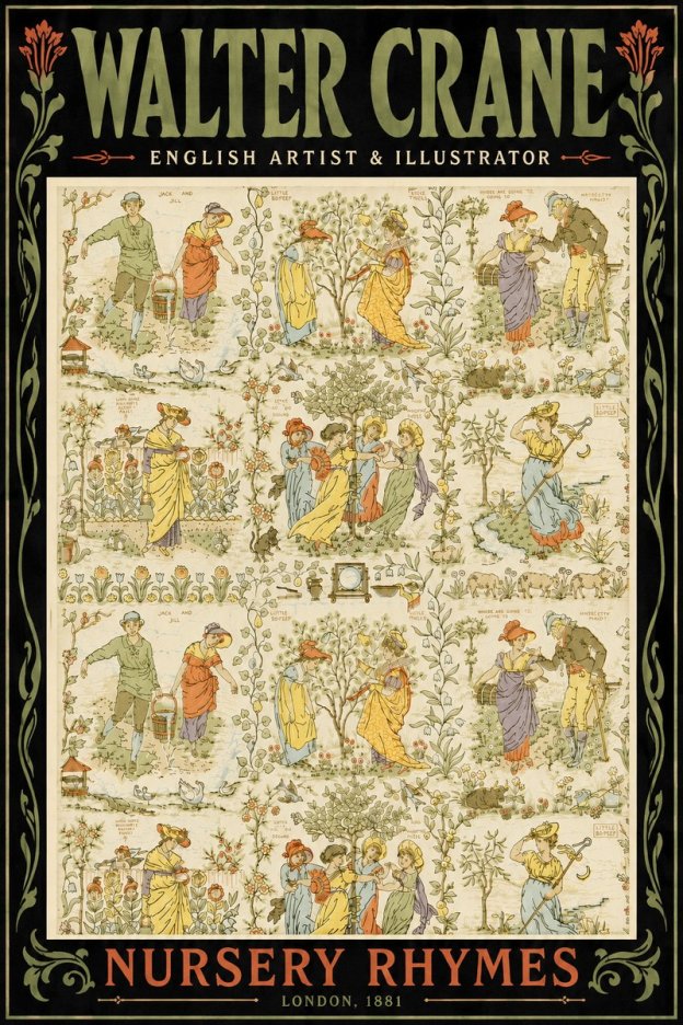 Walter Crane Nursery Rhymes No6 - Póster