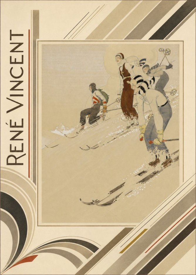 René Vincent Skiers No6 - Póster