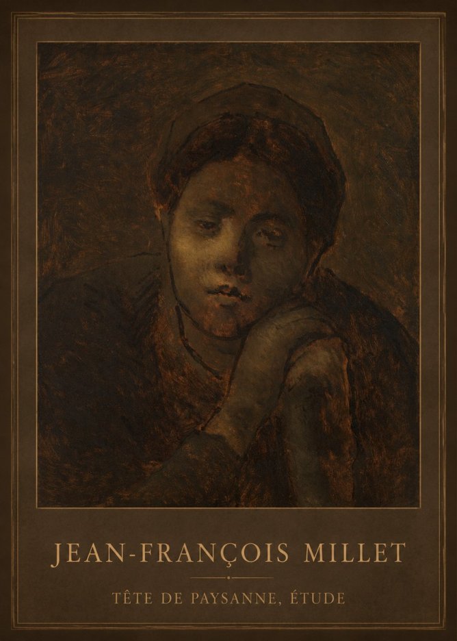 Jean-François Millet Tête De Paysanne, Étude No2 - Póster