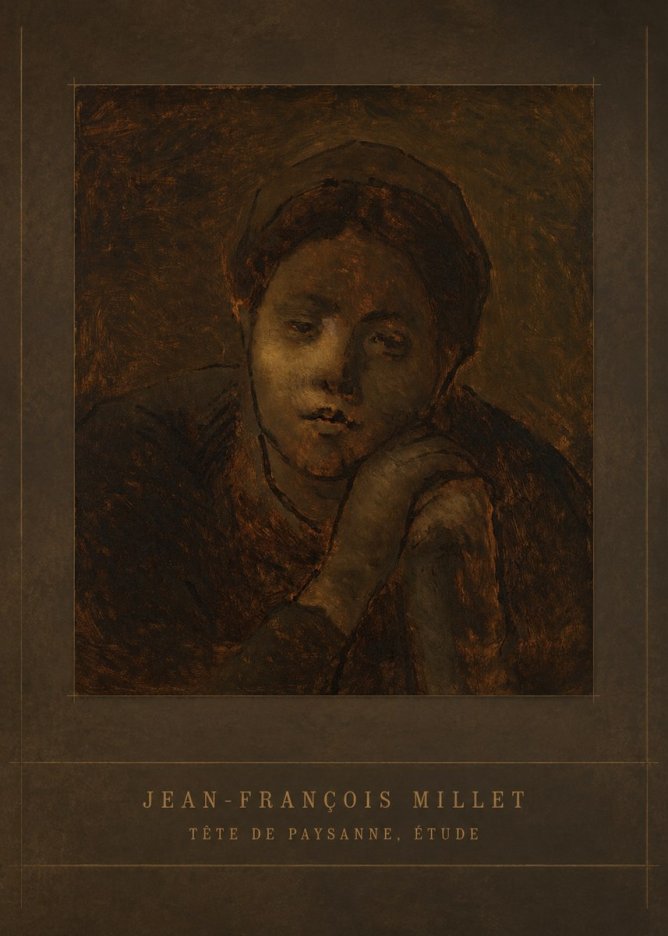 Jean-François Millet Tête De Paysanne, Étude No4 - Póster