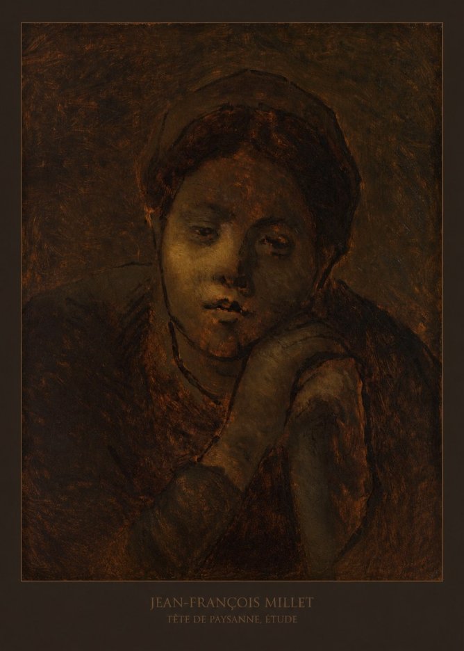 Jean-François Millet Tête De Paysanne, Étude No6 - Póster