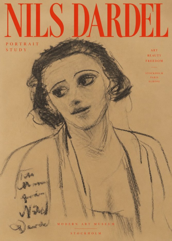 Nils Dardel Portrait Study No2 - Póster