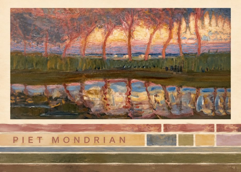 Piet Mondrian Willows No3 - Póster