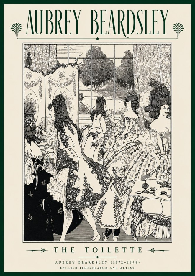 Aubrey Beardsley The Toilette No5 - Póster