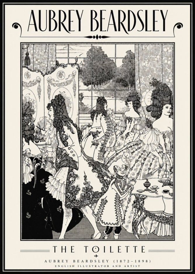 Aubrey Beardsley The Toilette No6 - Póster