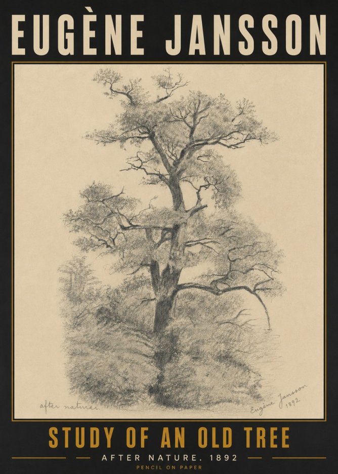 Eugène Jansson Study of an Old Tree No5 - Póster
