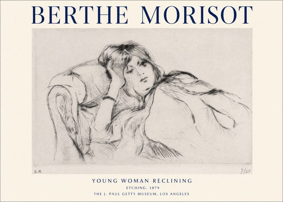 Berthe Morisot Young Woman Reclining I No1 - Póster
