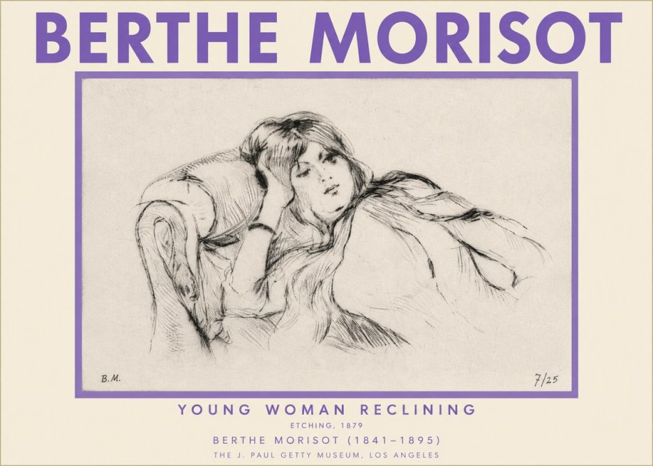 Berthe Morisot Young Woman Reclining I No2 - Póster