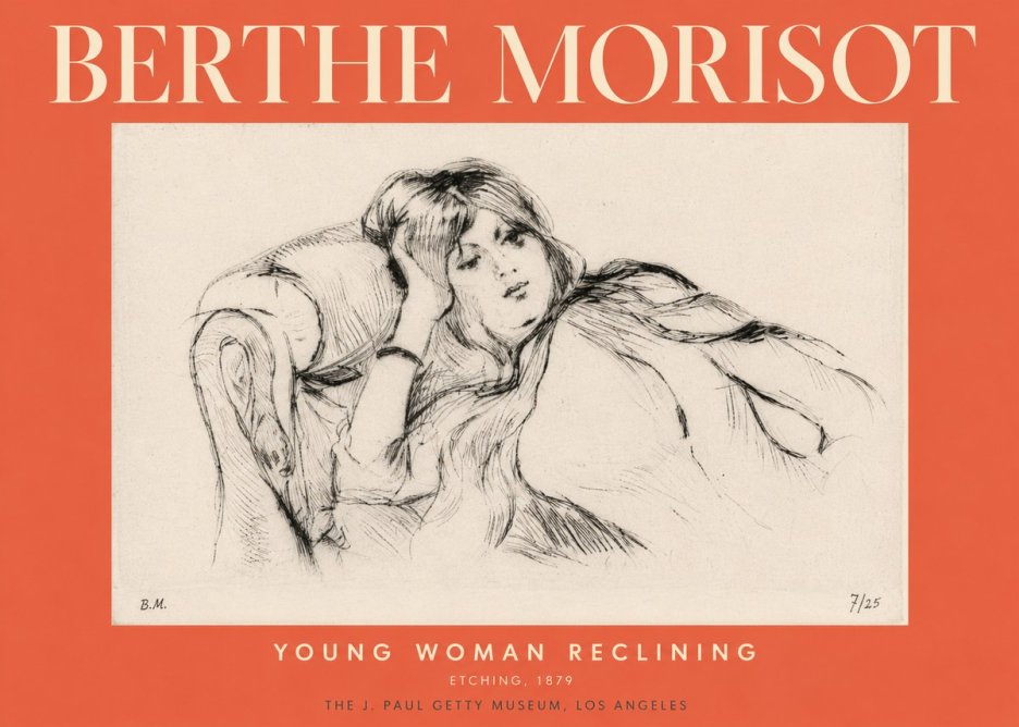 Berthe Morisot Young Woman Reclining I No3 - Póster