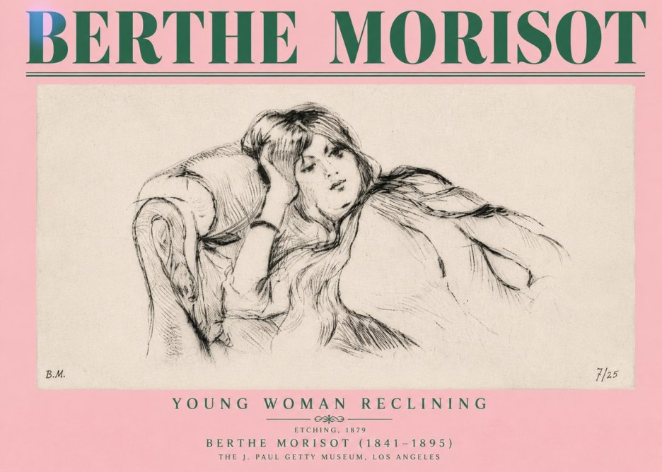 Berthe Morisot Young Woman Reclining I No4 - Póster