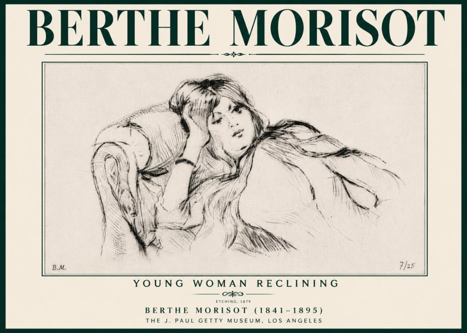 Berthe Morisot Young Woman Reclining I No6 - Póster