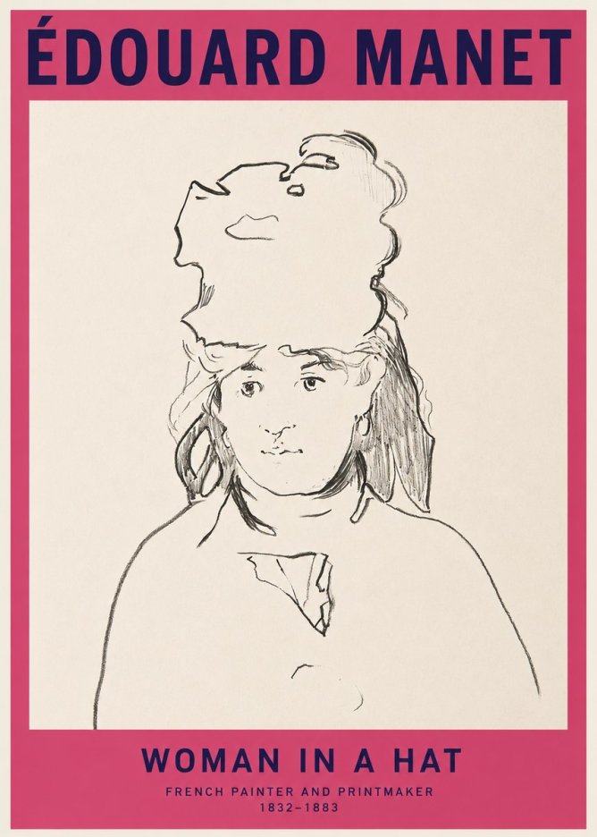 Édouard Manet Woman in a Hat No2 - Póster