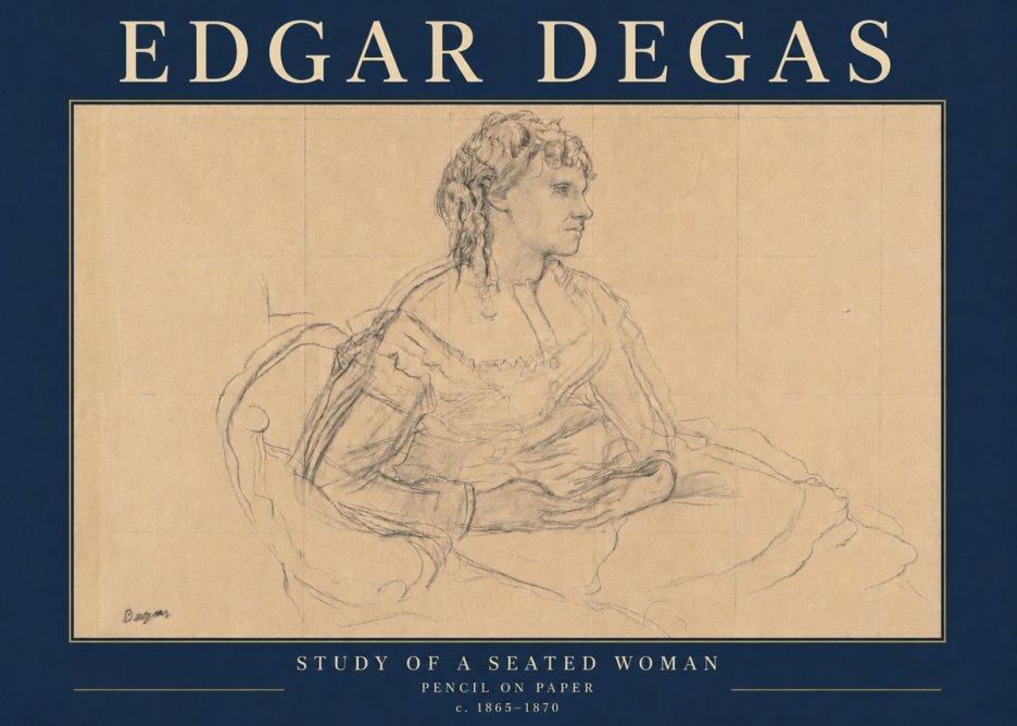 Edgar Degas Study of a Seated Woman No4 - Póster