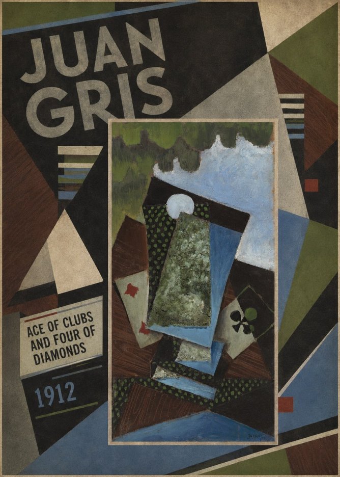 Juan Gris Ace of Clubs and Four of Diamonds No2 - Póster