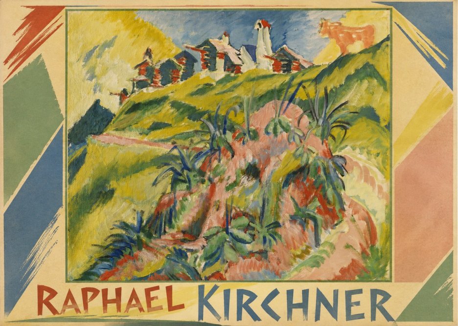 Raphael Kirchner Hillside Dwellings with Alpine Cow No1 - Póster